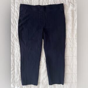 Spanx Dark Navy Cropped Tapered Chino Pants Work Office Professional - XL